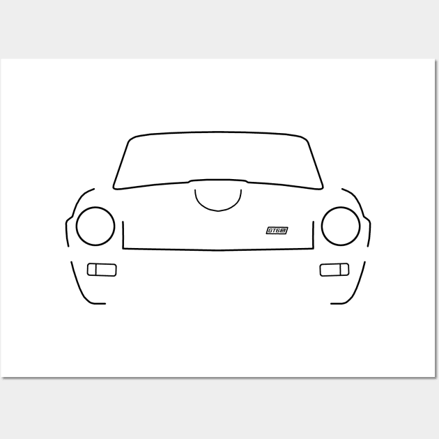 Triumph GT6 Mk3 classic sports car outline graphic (black) Wall Art by soitwouldseem